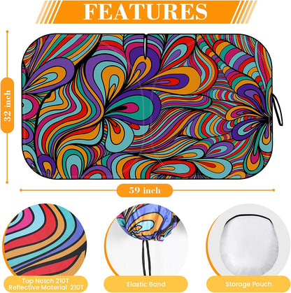Windshield Sun Shade - Car Sun Shade Windshield, Reflector Sunshade Offers Ultimate Protection for Car Interior, Foldable Front Window Fit for Hatchback, Truck, SUV, MPV