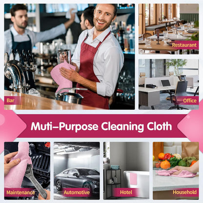 FIXSMITH Microfiber Cleaning Cloth - Pack of 50, Microfiber Towels for Cars 16 x 12 in, Highly Absorbent Cleaning Rags, Lint-Free, Streak-Free Cleaning Cloths for Car Kitchen Home Office