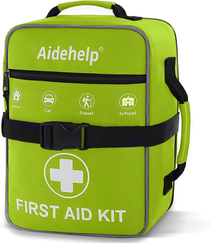 520 Pieces Premium First Aid Kit - Large Emergency Medical Kit for Survival, Car, Home, Travel, Camping, Backpack, Hiking, School (Red)