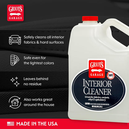 Griot's Garage Interior Cleaner Spray for Car Seats, Carpet, Upholstery Fabric, Floor Mat, Vinyl, Dashboard, Ideal for Truck, SUV, RV, Boat, and More, 10956, 22 Fl Oz
