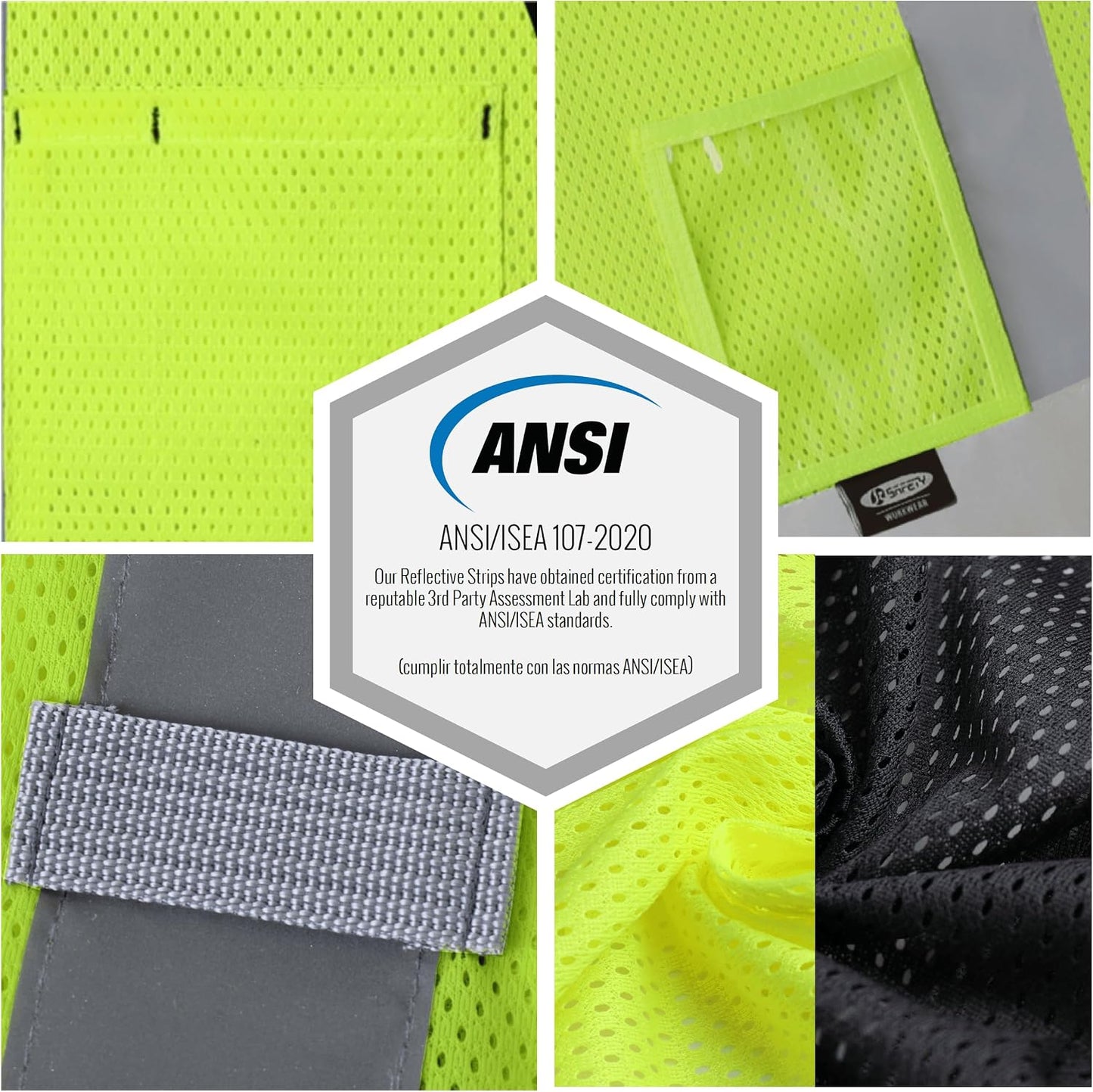 JKSafety Safety Vest for men women Hi Vis Vest with Pockets and Zipper High Visibility Meet ANSI Standard（BX310