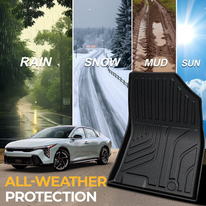Floor Mats for Kia K5 2021-2026/Hyundai Sonata Gas 2020-2026, All Weather Floor Mats Trunk Cargo Liner Accessories, Full Coverage Set (Fit FWD Models)