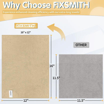 FIXSMITH Microfiber Cleaning Cloth - Pack of 50, Microfiber Towels for Cars 16 x 12 in, Highly Absorbent Cleaning Rags, Lint-Free, Streak-Free Cleaning Cloths for Car Kitchen Home Office
