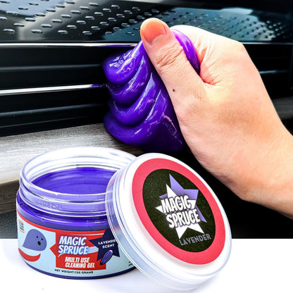 MAGIC SPRUCE Car Cleaning Gel, Reusable Auto Detailing Putty for Interior Dashboard Vents, Non-Toxic Dust Remover for Car Keys Keyboard PC Laptop, Scented Cleaning Products,Stocking Stuffers for men