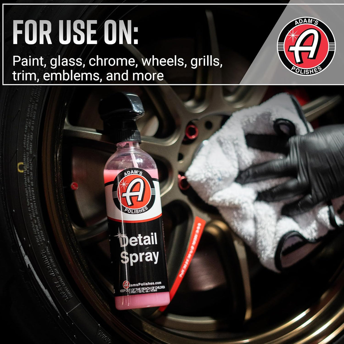Adam's Polishes Detail Spray - Quick Waterless Detailer Spray For Car Detailing, Polisher Clay Bar & Wax Boosting Tech, Add Shine Gloss & Depth