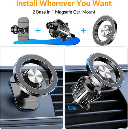 Kaistyle for Magsafe Car Mount【Strong Magnets】Magnetic Phone Holder for Car Phone Holder Mount Dash Mounted Holders Phone Holders for Your Car Accessories for Women Men for iPhone 17 Pro Max 16 15 14