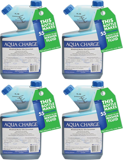 Sanco Industries Aqua Charge - Windshield Washer Fluid Ultra Concentrate, 1 Bottle Makes 55 Gallons - 32 Ounces