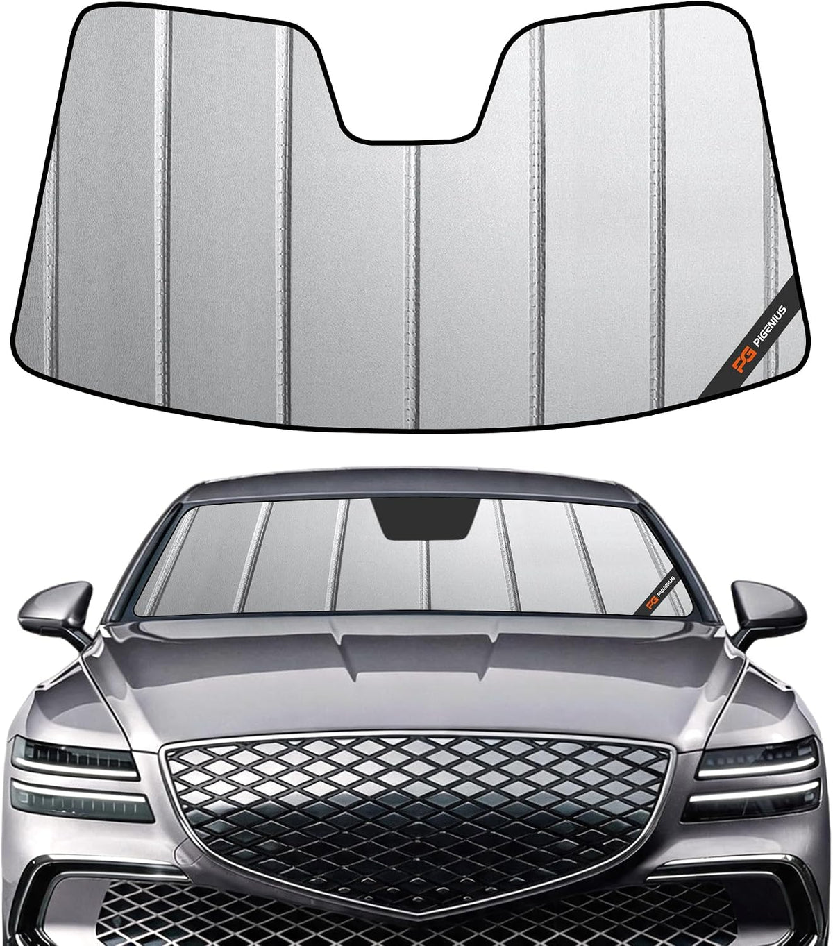 Pigenius Windshield Sun Shade for Genesis G80 2017-2020 Front Window Sunshade - AstraGuard