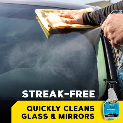 Meguiar's Perfect Clarity Glass Cleaner, Keep Windows, Windshields, and Mirrors Gleaming using a Premium Anti-Hazing Formula that Leaves a Superior Streak Free Finish, 24 Oz