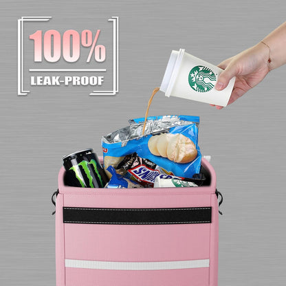 K KNODEL 2 Gallon Black Leak-Proof Waterproof Car Trash Can with Lid