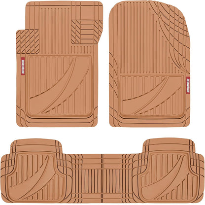 Motor Trend FlexTough Advanced Heavy Duty Black Rubber Car Floor Mats & Cargo Liner for SUV & Car Full Set - Universal Trim to Fit All Weather Automotive Floor Mat & Cargo Liners for SUV, Car, & Van
