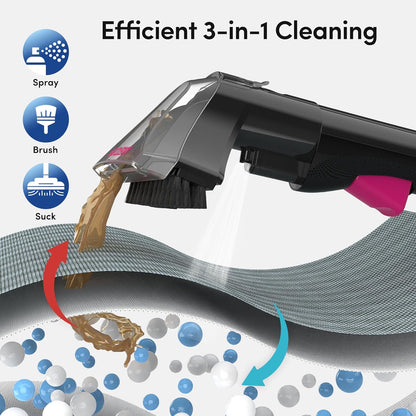 WECLEAN C5 Portable Carpet Cleaner Upholstery Deep Cleaner, Deep Cleaning for Carpet,Car Couch, with Deep Cleaning Solution,Blackpink