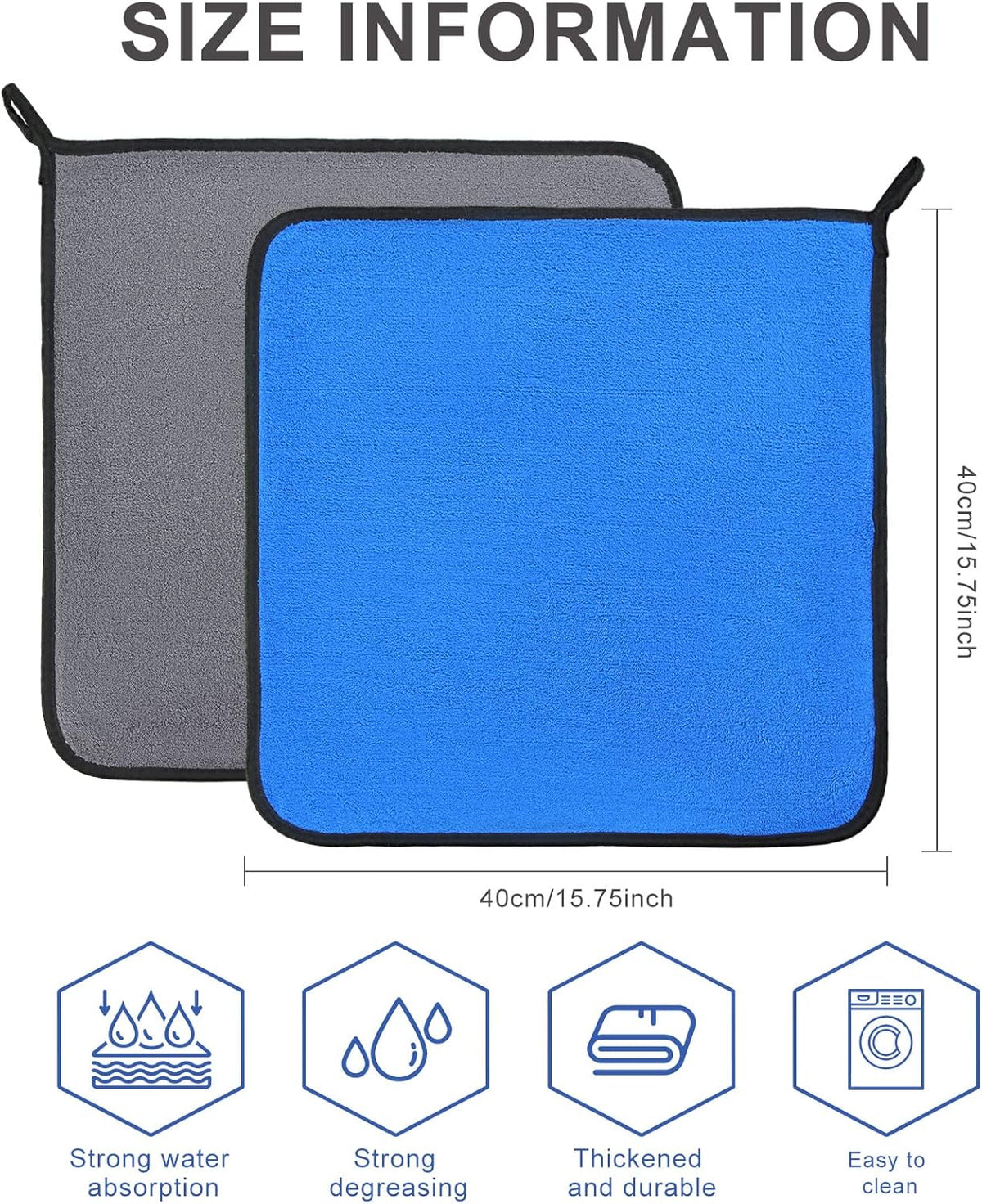Nuenen 20 Pcs Microfiber Car Drying Towels Microfiber Cleaning Cloth 800 GSM Thick Plush Cleaning Dusting Cloth Auto Detailing Absorbent Towels Rags for Car Household Kitchen Window(Grey and Yellow)