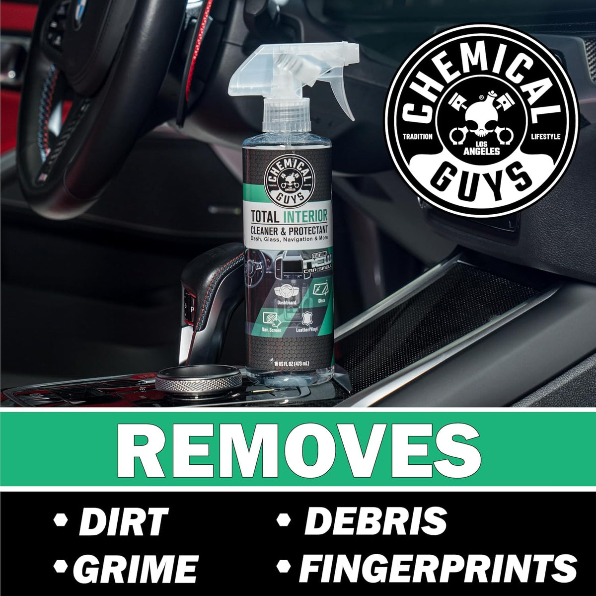 Chemical Guys Total Interior Cleaner and Protectant, New Car Smell, (Safe for Cars, Trucks, SUVs, Jeeps, RVs & More) Extra Large 32 fl oz
