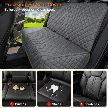 URPOWER Dog Car Seat Cover for Back Seat - Waterproof Non-Slip Car Seat Protector for Dogs Pet, Scratchproof Back Bench Seat Covers for Mid-Size Cars, Mid-Size SUVs, Black