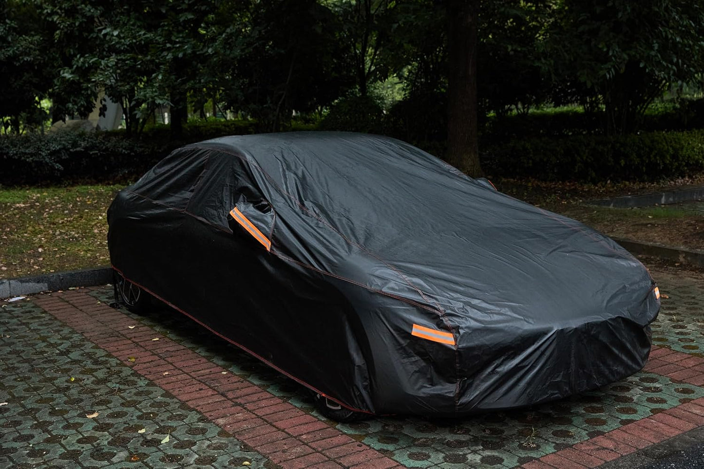 6 Layer Heavy Duty Car Cover Waterproof All Weather Protection with Cotton Liner, Full Exterior Outdoor Cover for Sun Rain Snow UV Protection, Fits Sedan 186-193 inchs