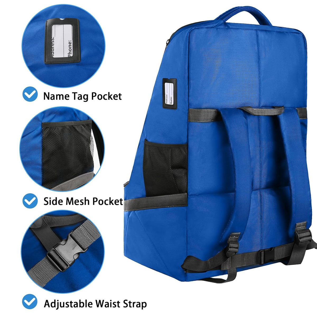 YOREPEK Padded Car Seat Travel Bag Backpack for Airplane, Heavy Duty Car Seat Bags for Air Travel, Carseat Cover for Airplane Travel with Shoulder Strap, Car Seats Carrier for Airport, Black