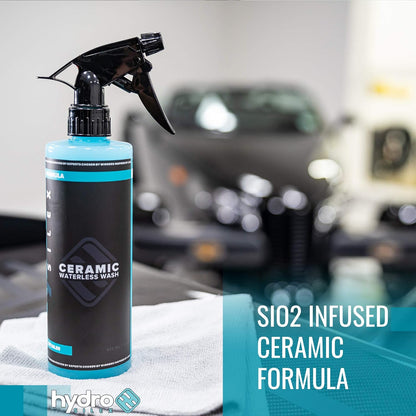 Ceramic Waterless Wash (16oz) Waterless Car Wash Spray For Car Detailing No Hose or Soap Needed Ultra Slick Lubricating Formula No Rinse, Spray Ceramic Coating.