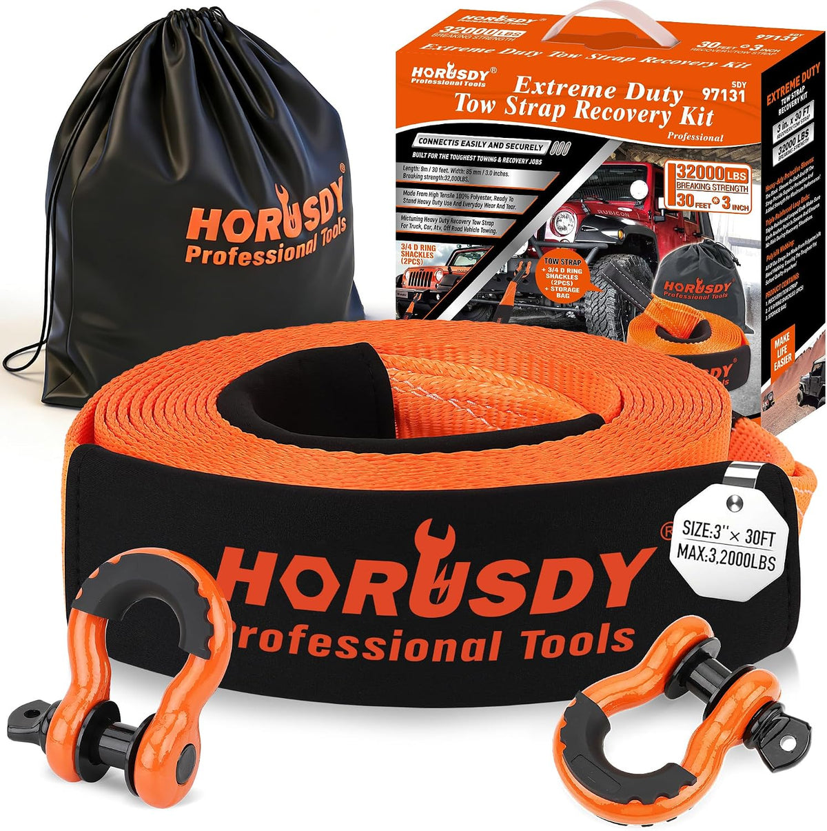 HORUSDY 25FT Jumper Cables, 1-Gauge 800A Heavy Duty Jumper Battery Cables 25 Ft Booster Jump Start, Reverse Polarity Protection - ETL Certified