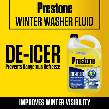Prestone AS250 De-Icer / Winter Windshield Washer Fluid, 1 Gallon
