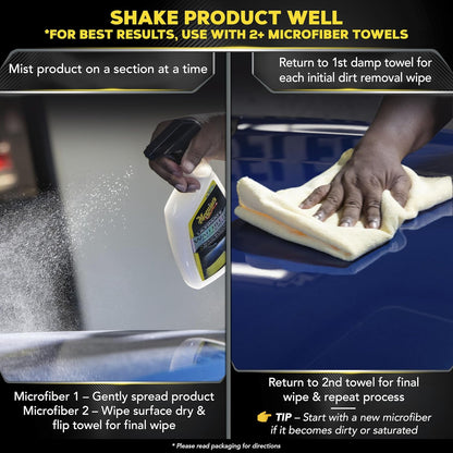 Meguiar's Ultimate Waterless Wash & Wax 6 Pack (6 x 26 oz Bottles) Spray Car Wash and Wax in One Waterless Car Wash Spray for Cars Hose Free Scratch-Reducing Cleaning Clear Coat Safe Exterior Detailer