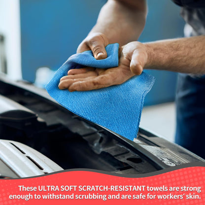 Microfiber Cleaning Cloth, 100 Pack Cleaning Rags Microfiber Towel Bulk Absorbent Lint-Free Wash Cloths, All-Purpose Shop Towels for Cars, Automotive, Garage, Home & Kitchen 11.5"*11.5"
