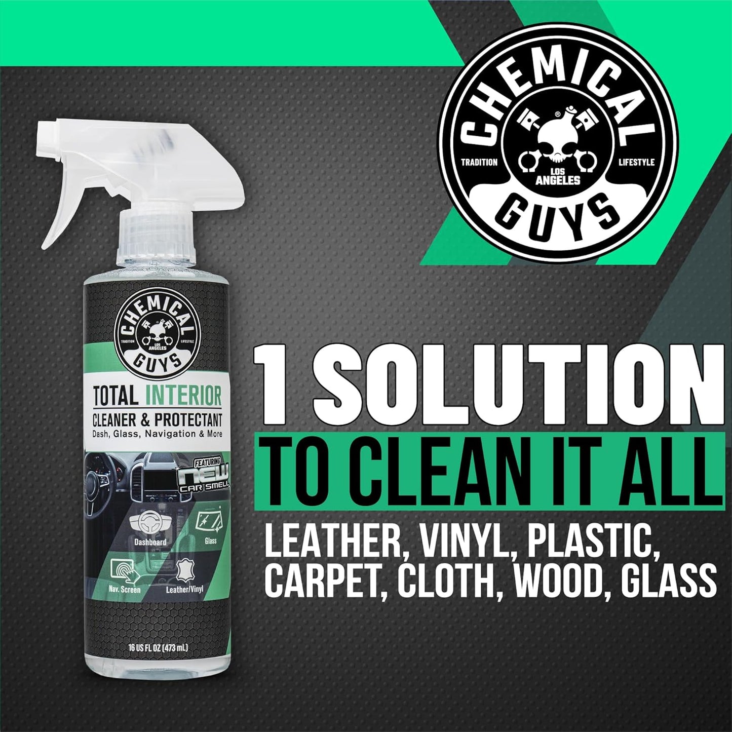 Chemical Guys Keep Your Car New Kit, Ideal for Cleaning and Detailing. Includes New Car Scented VRP, Total Interior, Air Freshener, and 3 Detailing Towels - 6 Piece Kit