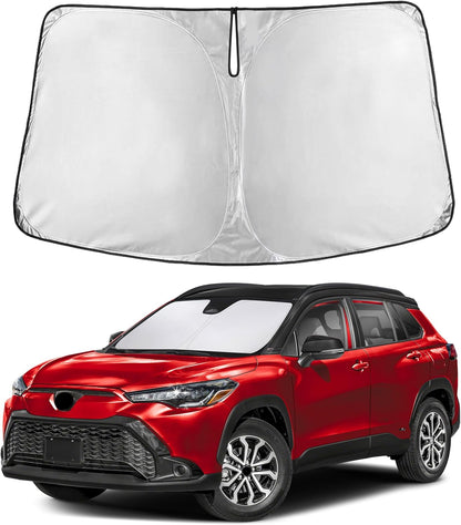 EcoNour Car Windshield Sun Shade | 2025 Upgraded Innovative No-Light-Pass Technology for Maximum Coverage | Foldable Sun Shade Keeps Your Vehicle Cool | Must-Have Car Accessories | Small (59" x 29") - Colors N