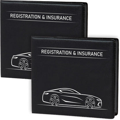 CANOPUS Car Registration and Insurance Holder, Car Document Holder, Vehicle Registration and Insurance Card Holder, Wallet for Auto, Trailer, Motorcycle, Truck, Vehicle Paperwork Organizer (2 Pack)