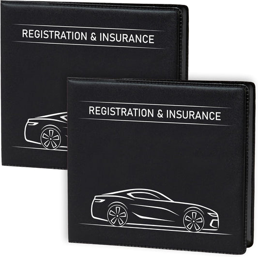 CANOPUS Car Registration and Insurance Holder, Car Document Holder, Vehicle Registration and Insurance Card Holder, Wallet for Auto, Trailer, Motorcycle, Truck, Vehicle Paperwork Organizer (2 Pack)