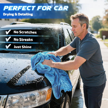 SMINDER 2-Pack 1200 GSM Car Drying Towels – Microfiber Towels for Cars (36" x 24"), Ultra-Absorbent, Streak-Free, Scratch-Free, No Water Spots, Double-Twist Pile & Edgeless Design