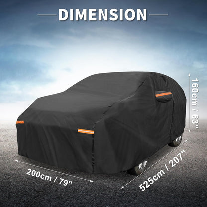 X AUTOHAUX Car Cover for Honda Civic Sedan/Coupe 210D-PU Outdoor Full Car Cover All Weather with Door Zipper for Waterproof Windproof Sun Rain Snow Protection