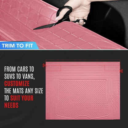 PIC AUTO Heavy Duty Cargo Liner, Trimmable All-Weather Rubber Trunk Mat for Cars, SUVs, Vans & Trucks, Anti-Slip Backing, Durable Protection, Large, Black