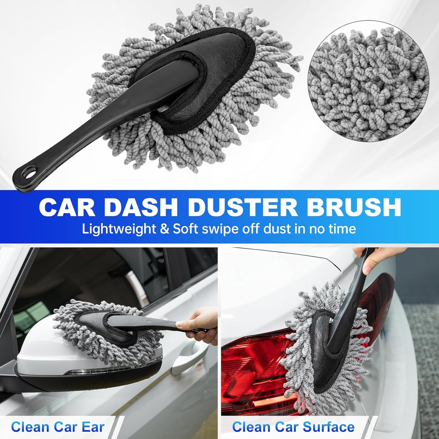 THINKWORK Car Detailing Kit, Car Detailing Brush Set, Car Cleaning Drill Brush Kit with Extension Pole, Professional Auto Detailing Supplies for Automobile Interior Exterior Wheels