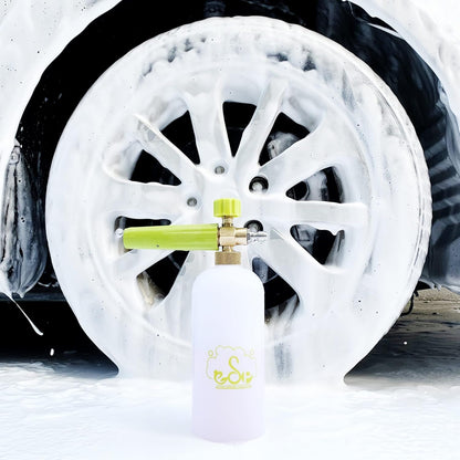 ESP Foam Cannon Snow Foam Lance Pressure Power Jet Washer Quick Release Adjustable Nozzle with 1 Liter Bottle Washing Mitts 1 Towel