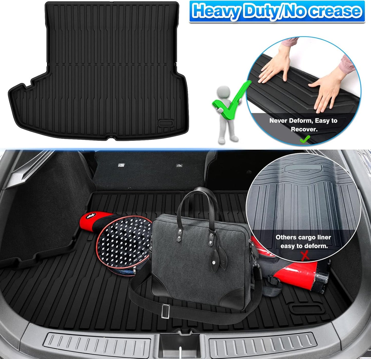 Rav4 Cargo Liner - Trunk Mat for Toyota RAV4 2019-2024 2025, All Weather Cargo Mat for rav4 Accessories, Heavy Duty (Fit for All Models)