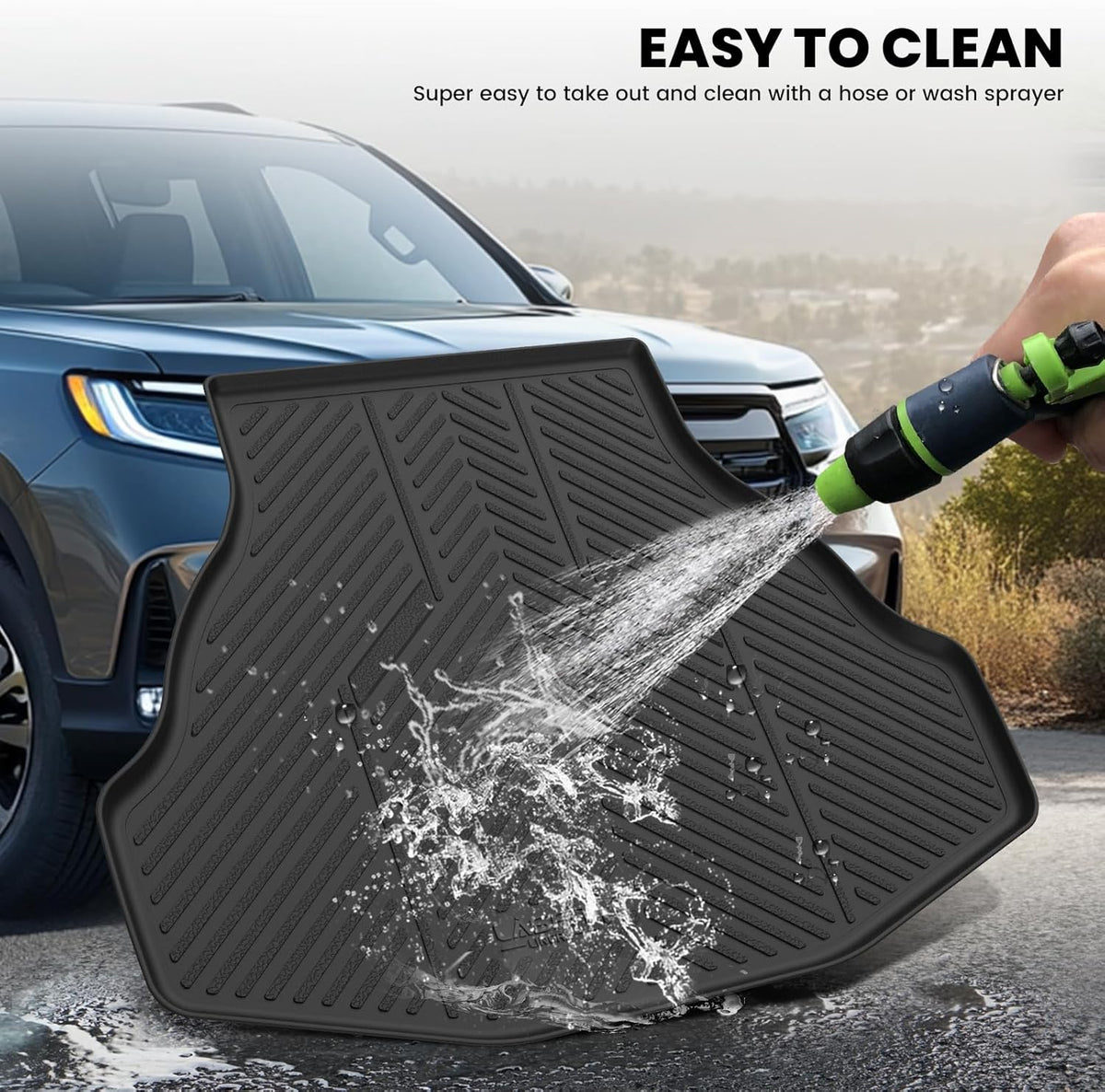 LASFIT Floor Mats for Honda CR-V 2026 2025 2024 2023 (Gasoline & Hybrid & e:FCEV), All Weather TPE Custom Fit Anti-Slip Pet Friendly Car Liners, 1st & 2nd Row Black