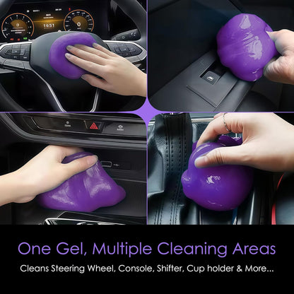 Car Cleaning Gel Putty for Car Interior Detailing | Reusable Dust Cleaning Slime for Air Vents, Dashboard, Cup Holders, Keyboard & AC Vent Cleaner | Non-Sticky No Residue Gel (Lavender Scent)