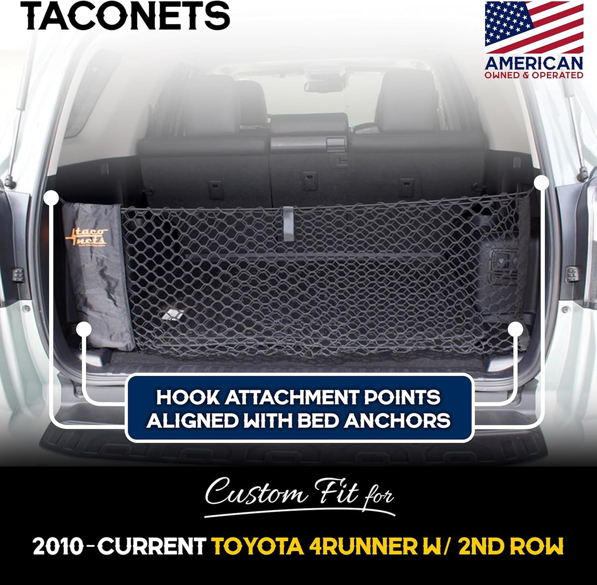 TacoNets Envelope Cargo Net for GMC Sierra & Chevy Silverado - Fits 2013-Current - Upgraded 5mm Bungee - Integrated Storage Bag - Heavy Duty Carabiners - Designed in USA
