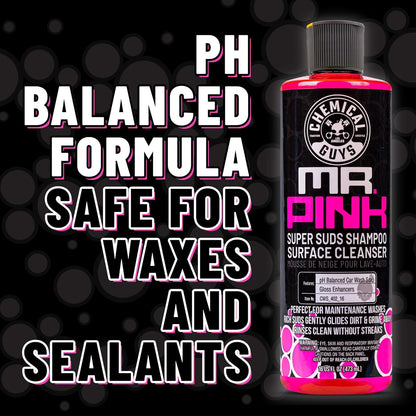 Chemical Guys Mr. Pink Car Wash Soap - 128 oz Super Suds Foaming Car Wash Soap for Cannon, Blaster, or Bucket Washing - pH Balanced, Safe on Wax, Sealant, Ceramic, and Clear Coat Finishes