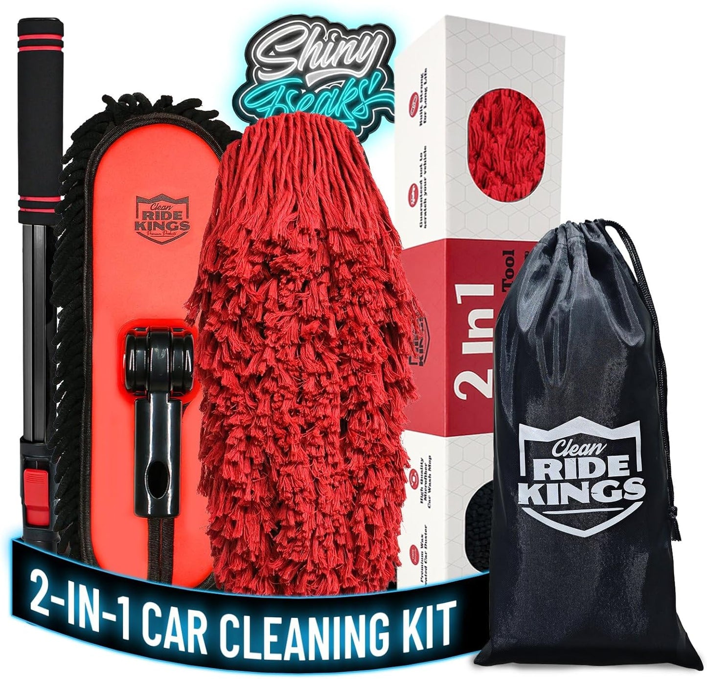Car Cleaning Supplies Duster, Exterior Scratch Free, Soft Brush Kit for Truck SUV RV Motorcycle, Wax Cotton Hair, Extendable Handle, Car Feather Duster No Lint, Gifts for Men Women