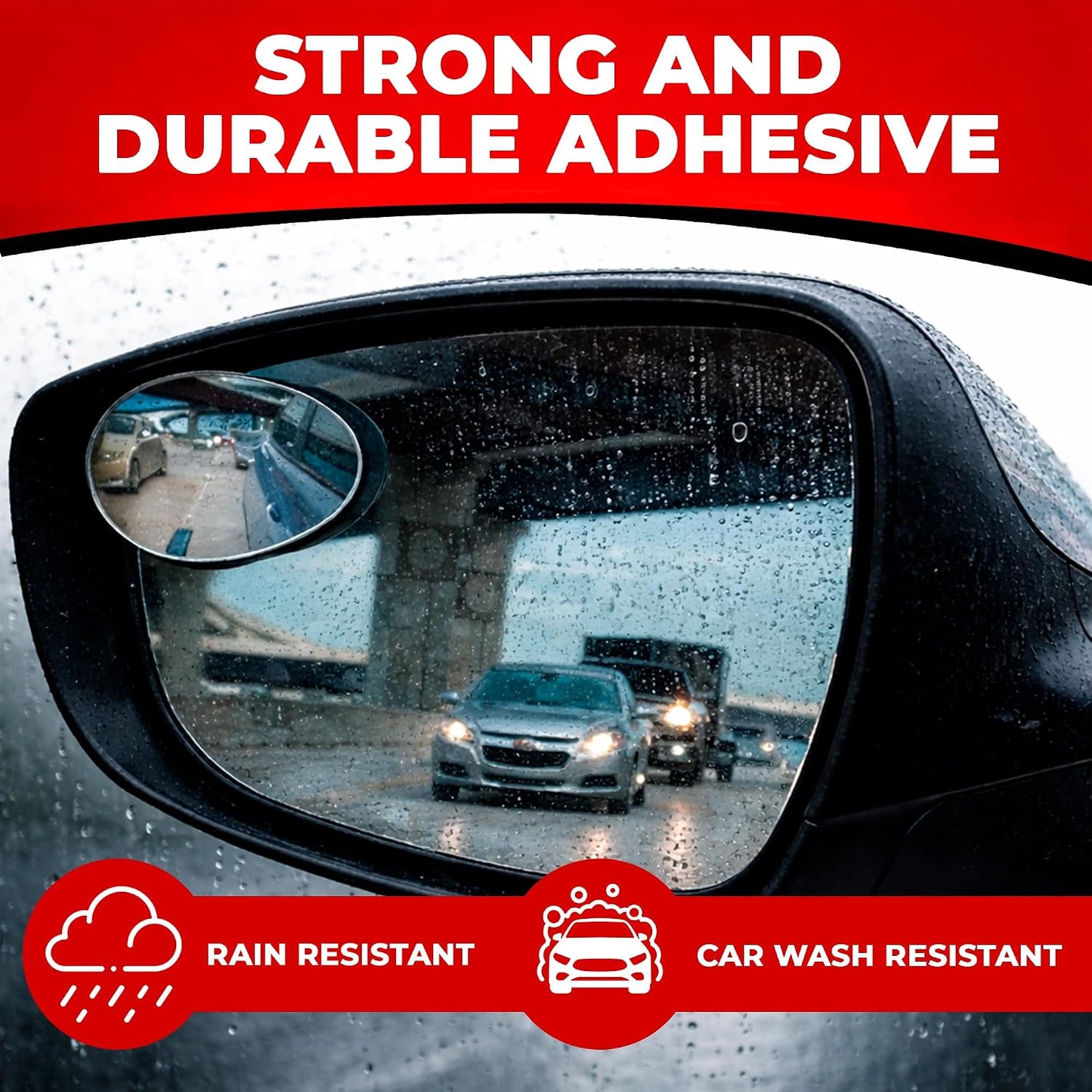 Blind Spot Convex Car Mirror - Rearview Accessories for Car Interior - Automotive Blindspot Mirrors for Larger Image and Improved Traffic Safety (2-Pack)