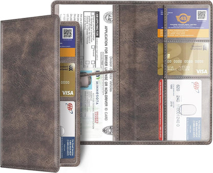 FINPAC Car Registration and Insurance Card Holder, Vehicle Glove Box Card Organizer Wallet Automobile Accessories for License