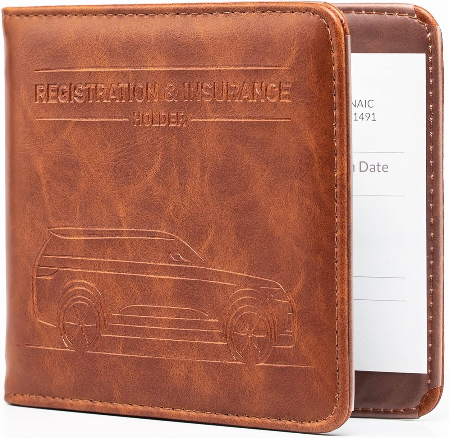 CANOPUS Car Registration and Insurance Holder, Magnetic Closure, Embossed Card Document Holder, Vehicle Glove Box Organizer, Wallet for Auto, SUV, Motorcycle, Truck, Waterproof, Car Model