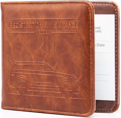 CANOPUS Car Registration and Insurance Holder, Magnetic Closure, Embossed Card Document Holder, Vehicle Glove Box Organizer, Wallet for Auto, SUV, Motorcycle, Truck, Waterproof, Car Model