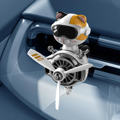 Pilot Car Air Freshener, Cute Dog Car Vent Clip Air Freshener Automotive Air Outlet Fan Diffuser, Automotive Interiors Vent Decoration (Shake Head Style - Dog)