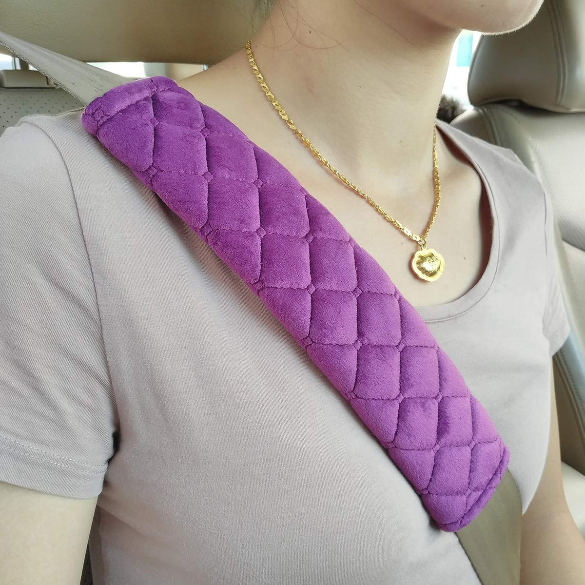 4 Pack Universal Car Seat Belt Pads, Adult Seat Belt Shoulder Strap Covers Harness Pad for Car/Bag,Soft Comfort Helps Protect You Neck Shoulder from The Seat Belt Rubbing（Black）