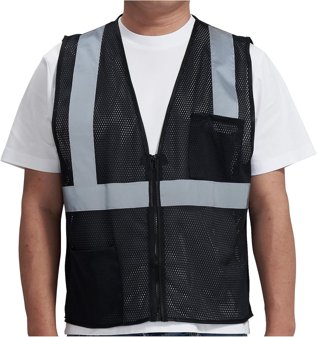AYKRM 2 Pocket Mesh High Visibility Reflective Safety Vest for men & Women ANSI/ISEA 107 Standards