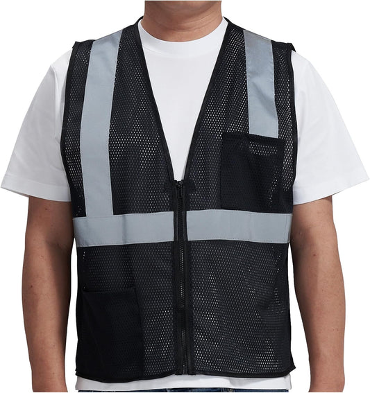 AYKRM 2 Pocket Mesh High Visibility Reflective Safety Vest for men & Women ANSI/ISEA 107 Standards