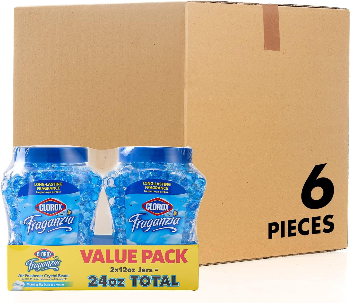Clorox Fraganzia Crystal Beads Air Freshener, Long Lasting Room Deodorizer and Odor Eliminator Gel Beads to Freshen Home, Car, or Office, Fresh Ocean Breeze Scent, 12 Fl Oz